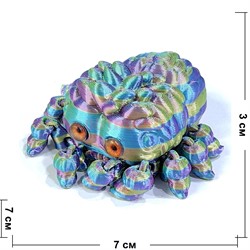 Паук 3х7 см 3-D печать игрушка пластмассовая цвета в ассортименте - фото 218303