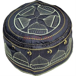 Тюбетейка зеленый рисунок на черном фоне 20 шт/упаковка - фото 218550