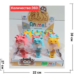 Вентилятор ручной двойной (3392) бульдог Animal 18 шт/упаковка - фото 219332