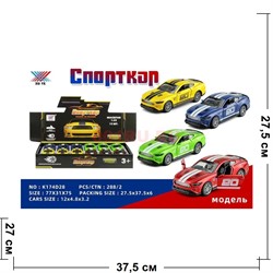 Машинка Спорткар (K174D28) металлическая 12 шт/упаковка - фото 220283