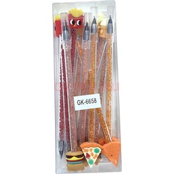 Ручка шариковая (GK-6658) фастфуд и пицца 12 шт/упаковка - фото 220368