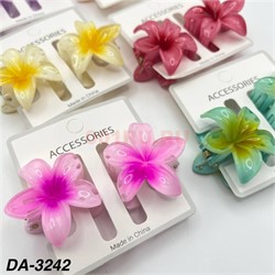 Заколка краб (DA-3242) цветок цветной цена за 2 шт - фото 220818