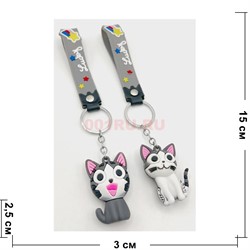 Брелок резиновый Котики с браслетом 12 шт/упаковка (вариант 1) - фото 220862