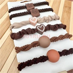 Резинка для волос (DA-3062) цвета в ассортименте 10 шт/лист - фото 220915 Резинка для волос (DA-3062) цвета в ассортименте 10 шт/лист - фото 220915