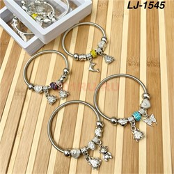 Браслет Pandora (LJ-1545) с шармами в прозрачном органайзере 12 шт/упаковка - фото 221049