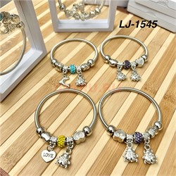 Браслет Pandora (LJ-1545) с шармами в прозрачном органайзере 12 шт/упаковка - фото 221051