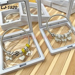 Браслет Pandora (LJ-1520) с шармами в прозрачном органайзере 12 шт/упаковка - фото 221053