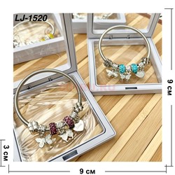 Браслет Pandora (LJ-1520) с шармами в прозрачном органайзере 12 шт/упаковка - фото 221054