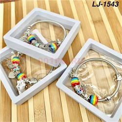 Браслет Pandora (LJ-1543) с шармами в прозрачном органайзере 12 шт/упаковка - фото 221069