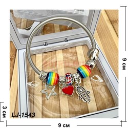 Браслет Pandora (LJ-1543) с шармами в прозрачном органайзере 12 шт/упаковка - фото 221070