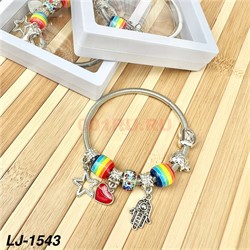 Браслет Pandora (LJ-1543) с шармами в прозрачном органайзере 12 шт/упаковка - фото 221071