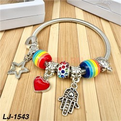 Браслет Pandora (LJ-1543) с шармами в прозрачном органайзере 12 шт/упаковка - фото 221072