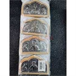 Иконка металлическая (HR-E-2652) на липучке цвет серебро 12 шт/упаковка - фото 221166