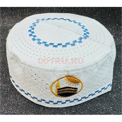 Тюбетейка белая с вышивкой 20 шт/упаковка - фото 221284