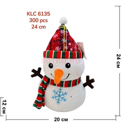 Игрушка мягкая Снеговик (KLC-6135) высота 24 см 6 шт/упаковка - фото 221643