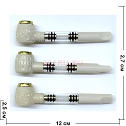 Трубка курительная пластмассовая белая - фото 221682