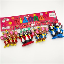 Брелок резиновый (LJ-1283) большой Том и Джерри 120 шт/упаковка - фото 221772