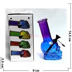 Бонг стеклянный череп D&K 14,5 см высота Skull Glass Hookah - фото 221863