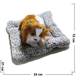 Игрушка мягкая Собака большая на подстилке гавкает 12 шт/упаковка - фото 221927