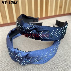 Ободок цветной текстильный (RY1253) с пластмассовой основой 12 шт/упаковка - фото 222000
