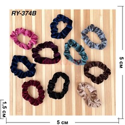 Резинка для волос (RY-374B) бархатная цветная 50 шт/упаковка - фото 222056