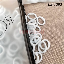 Резинка для волос (LJ-1252) белая в зиппакете 12 пакетов/блок - фото 222063