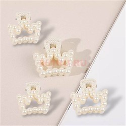 Крабики для волос пластмассовые (форма 7) жемчужины 120 шт/упаковка - фото 222229