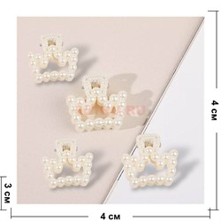 Крабики для волос пластмассовые (форма 7) жемчужины 120 шт/упаковка - фото 222230