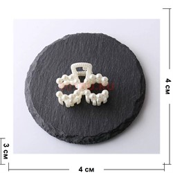 Крабики для волос 4 см под жемчуг (форма восьмерка) пластмассовые 120 шт/упаковка - фото 222246