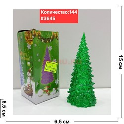 Елка зеленая светящаяся (3645) на батарейках - фото 222329