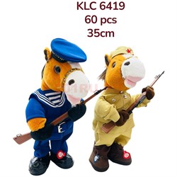 Лошадь музыкальная (KLC-6419) матрос и солдат 35 см высота - фото 222355