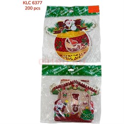 Картинка новогодняя объемная плотная 10 шт/упаковка (KLC-6377) - фото 222475