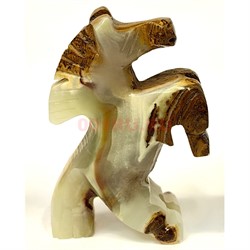 Лошадка на дыбах из оникса символ 2026 года 8 см 3 дюйма - фото 222496