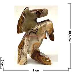 Лошадка на дыбах из оникса символ 2026 года 10 см 4 дюйма - фото 222499