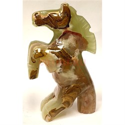 Лошадка на дыбах из оникса символ 2026 года 13-14 см 5 дюймов - фото 222500