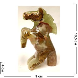 Лошадка на дыбах из оникса символ 2026 года 13-14 см 5 дюймов - фото 222501