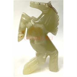 Лошадка на дыбах из оникса символ 2026 года 16 см 6 дюймов - фото 222502