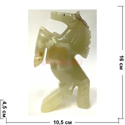 Лошадка на дыбах из оникса символ 2026 года 16 см 6 дюймов - фото 222503