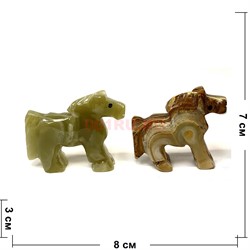 Лошадь 7 см 2,5 дюйма из оникса - фото 222533