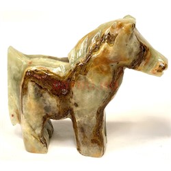 Лошадка из оникса 8-9 см 3 дюйма - фото 222536