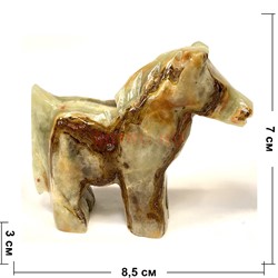 Лошадка из оникса 8-9 см 3 дюйма - фото 222537