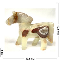 Конь Лошадь из оникса 5 дюймов 13,5 см длина - фото 222539