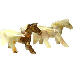 Конь Лошадь из оникса 6 дюймов 16 см длина - фото 222540