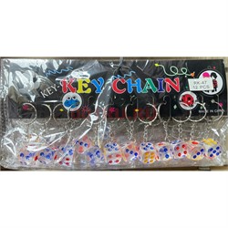 Брелок пластиковый (RK-47) кубик игральная кость прозрачная 120 шт/блок - фото 222578