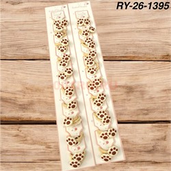 Резинки детские (RY-26-1395) для волос «лапки коричневые» 100 пар/упаковка - фото 222679