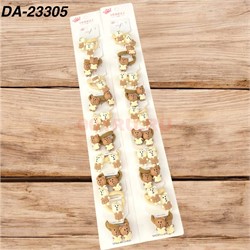 Резинки детские (DA-23305) для волос «мишки» 100 пар/упаковка - фото 222688