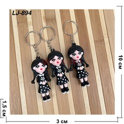 Брелок резиновый (LJ-894) девочка с косичками 100 шт/упаковка - фото 222738