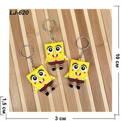 Брелок резиновый (LJ-620) Спанч Боб 100 шт/упаковка - фото 222742