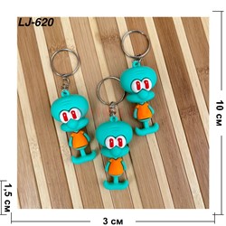 Брелок резиновый (LJ-620) Сквидвард из Спанч Боб 100 шт/упаковка - фото 222746