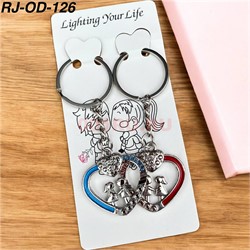 Брелок металлический парный (RJ-OD-126) сердечко парочка 12 пар/упаковка - фото 222749